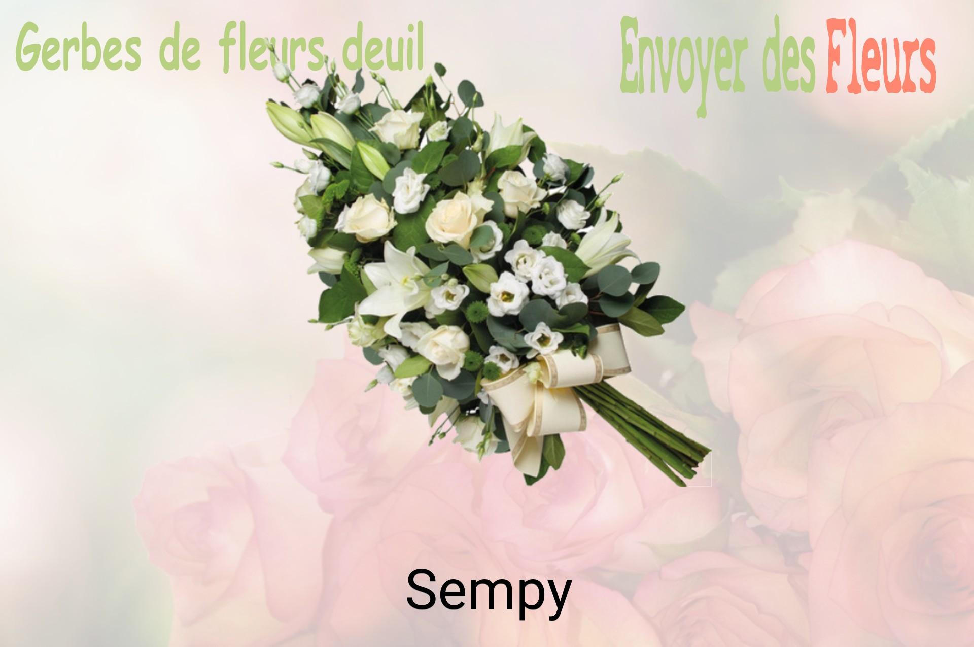 Gerbe de fleurs de deuil livrée à Sempy